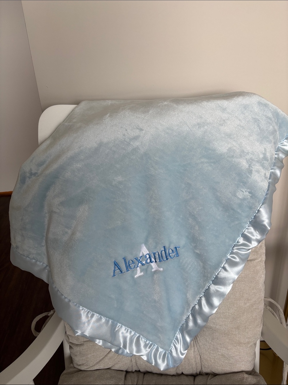 Personalized Mall Alexander baby blue blanket